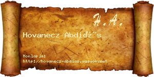 Hovanecz Abdiás névjegykártya